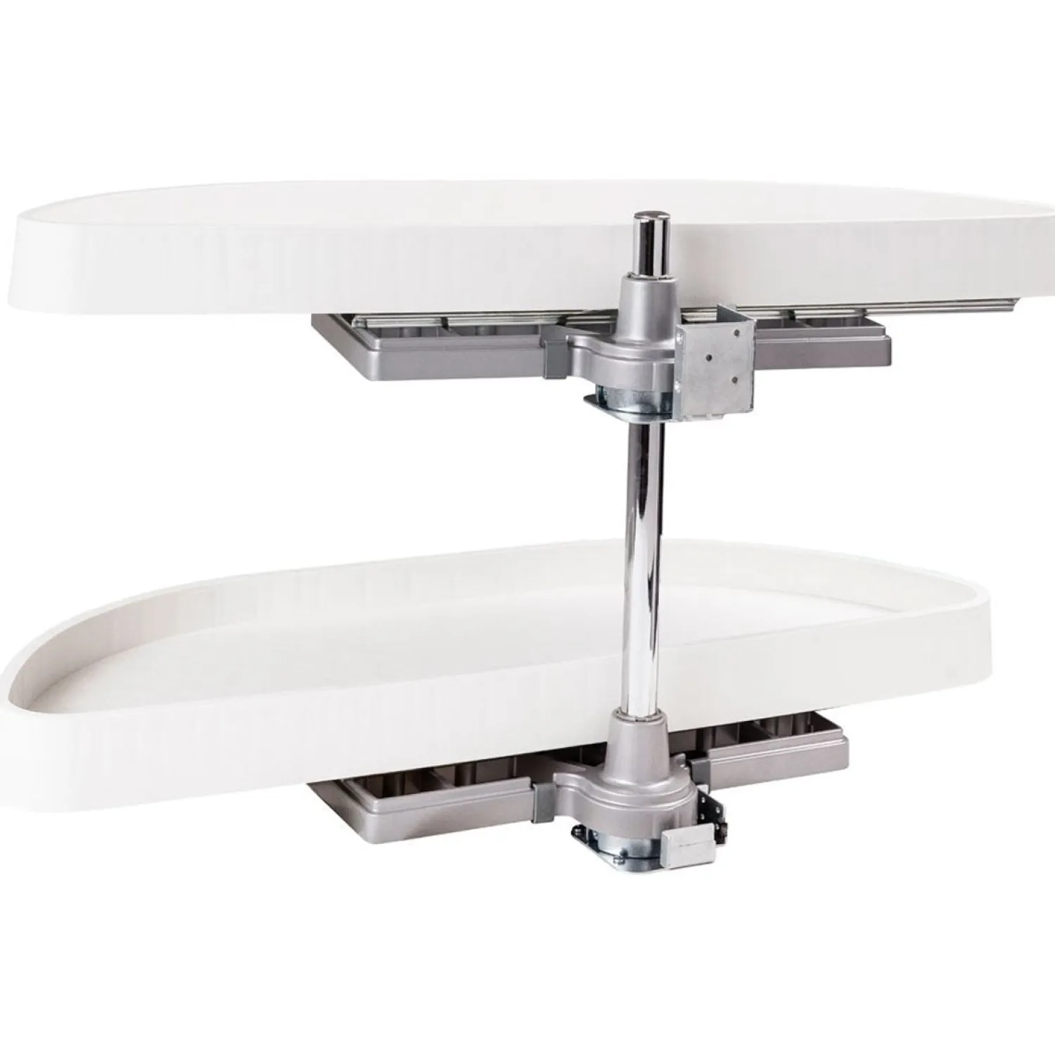 Discount Half-Moon Lazy Susan Set with White Plastic Trays Storage & Organization