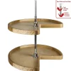 Hot Kidney Wood Lazy Susan Set with Twist and Lock Pole Storage & Organization