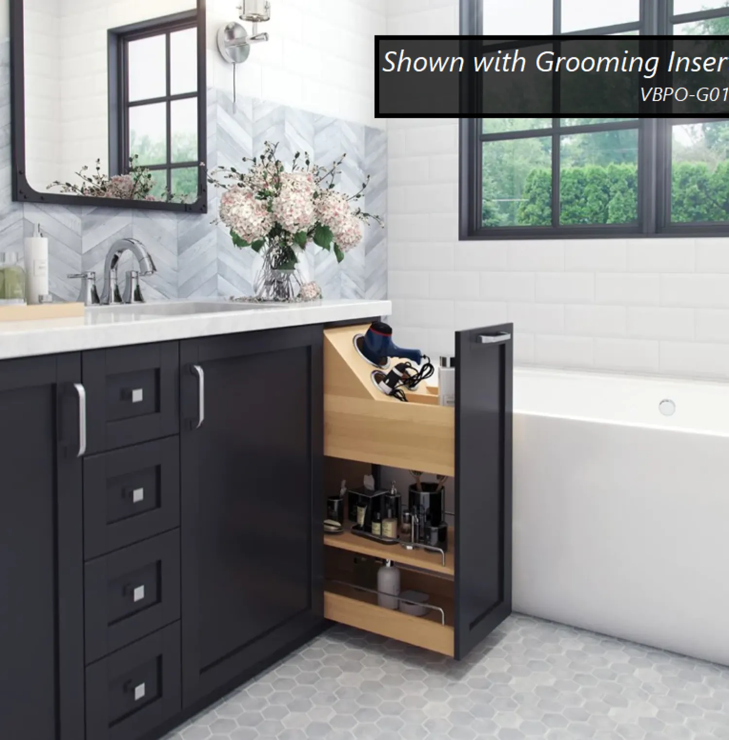 Clearance No Wiggle 8" Vanity-height Cabinet Pullout Storage & Organization