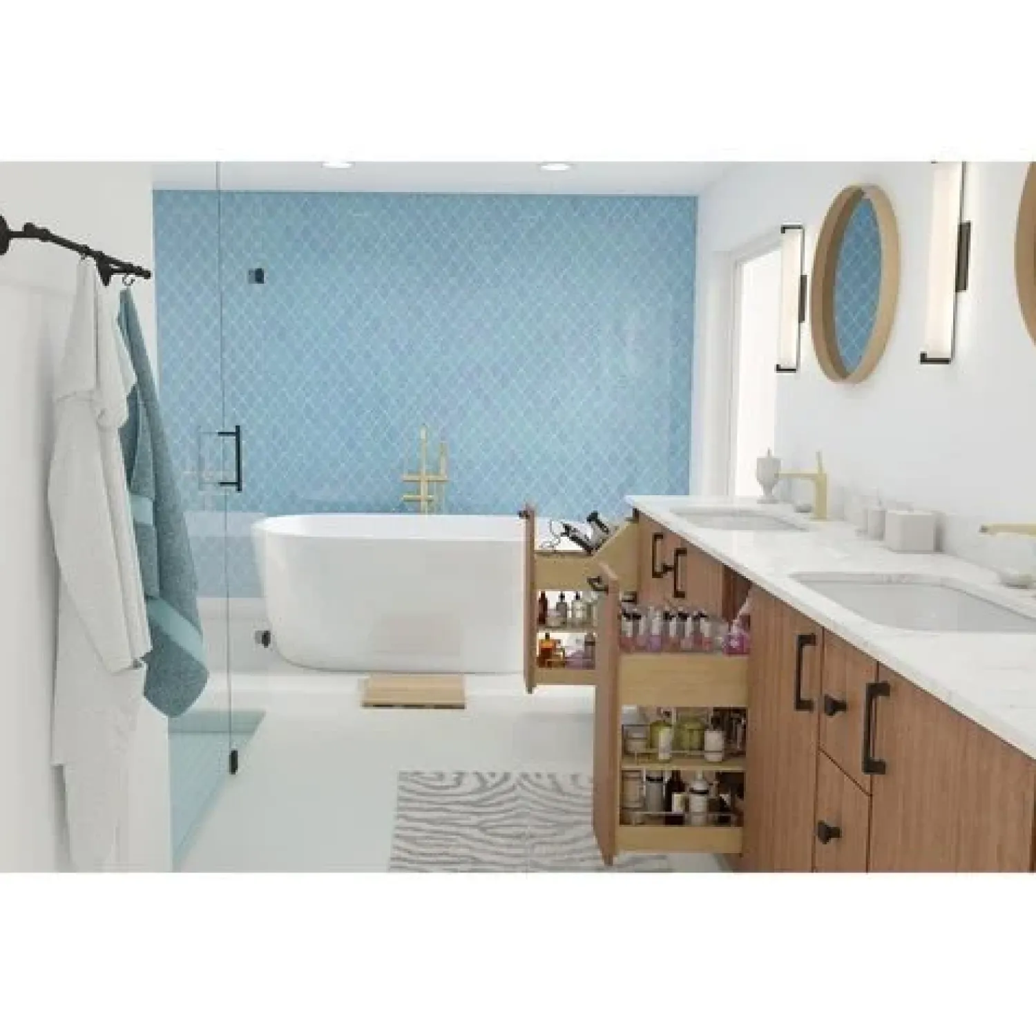Clearance No Wiggle 8" Vanity-height Cabinet Pullout Storage & Organization