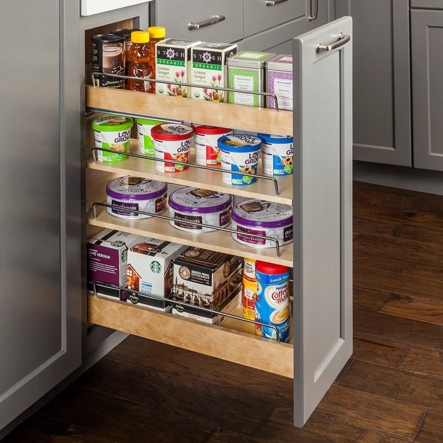 No Wiggle Base Cabinet Pullout with Premium Soft-close Concealed Undermount Slides Storage & Organization