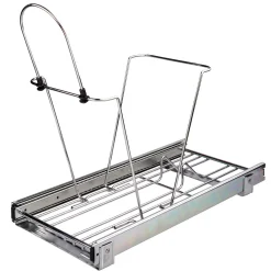 Discount Polished Chrome 35 and 50 Quart Single Pullout Trash Can System Storage & Organization