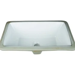 Discount 16" Rectangle Undermount White Porcelain Bowl Undermount