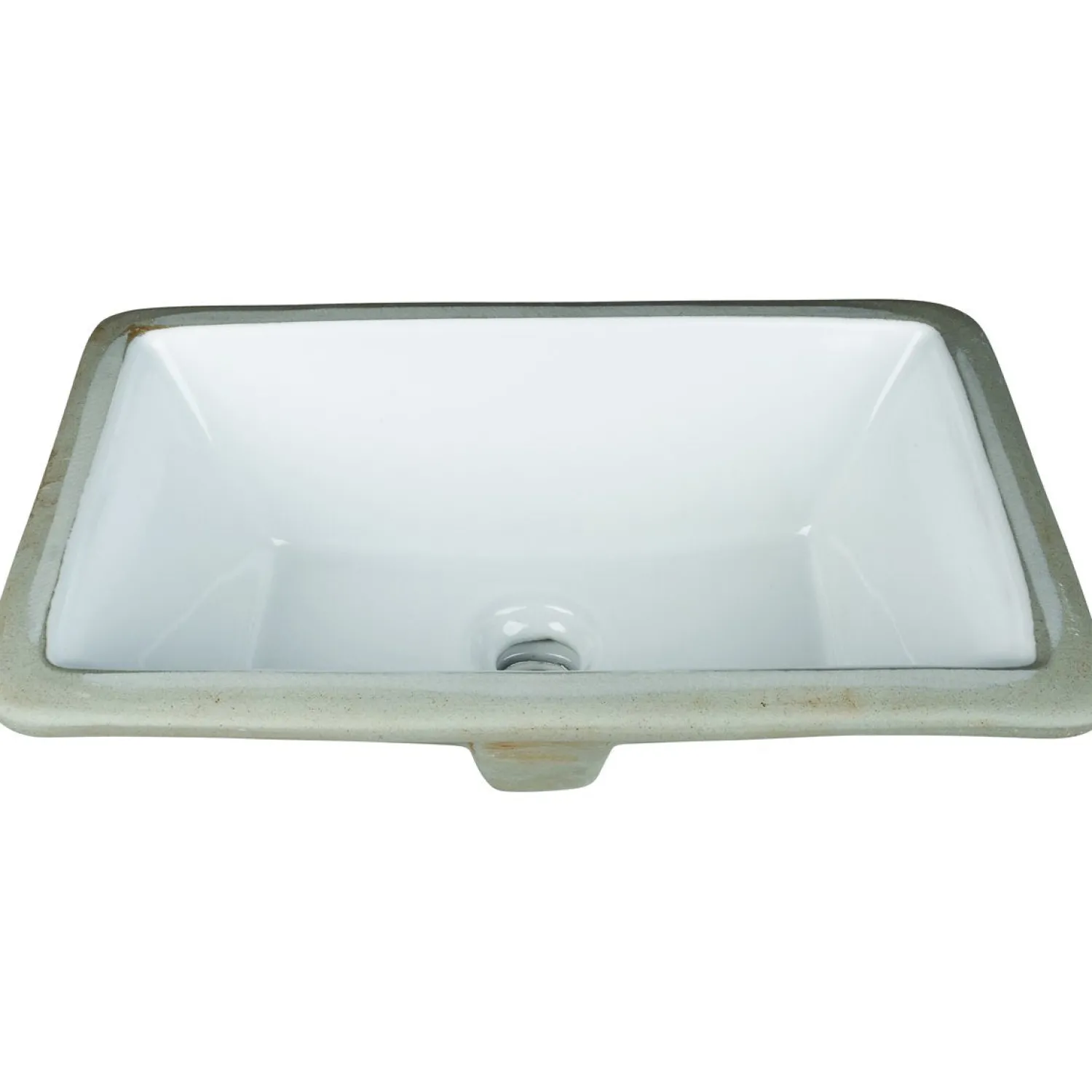 Discount 16" Rectangle Undermount White Porcelain Bowl Undermount