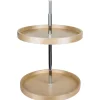Clearance Round Banded Lazy Susan Set with Twist and Lock Adjustable Pole Storage & Organization