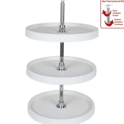 Sale 3 Shelf 18" Diameter Round Plastic Lazy Susan Set with Chrome Hubs Storage & Organization