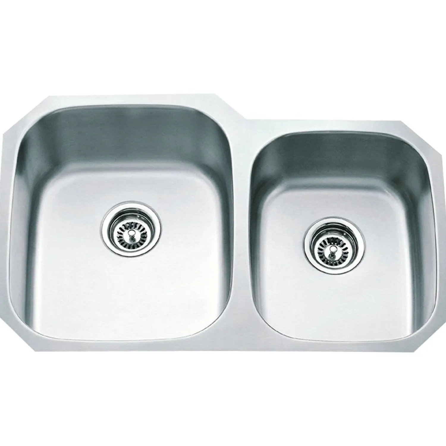 Online Stainless Steel 18 Gauge Kitchen Sink with Two Unequal Bowls Stainless Steel Sinks|Double Bowl Sinks