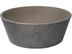 Clearance 16-in Round Sloped Vessel Sink in Molly Grey Marble Above Counter / Vessel Sinks