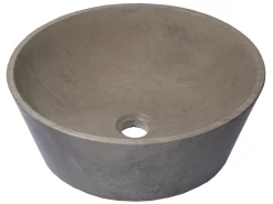 Clearance 16-in Round Sloped Vessel Sink in Molly Grey Marble Above Counter / Vessel Sinks