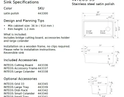 New Inteos 33" Single Bowl Reversible Undermount Stainless Steel Workstation Kitchen Sink Workstation Sinks|Stainless Steel Sinks
