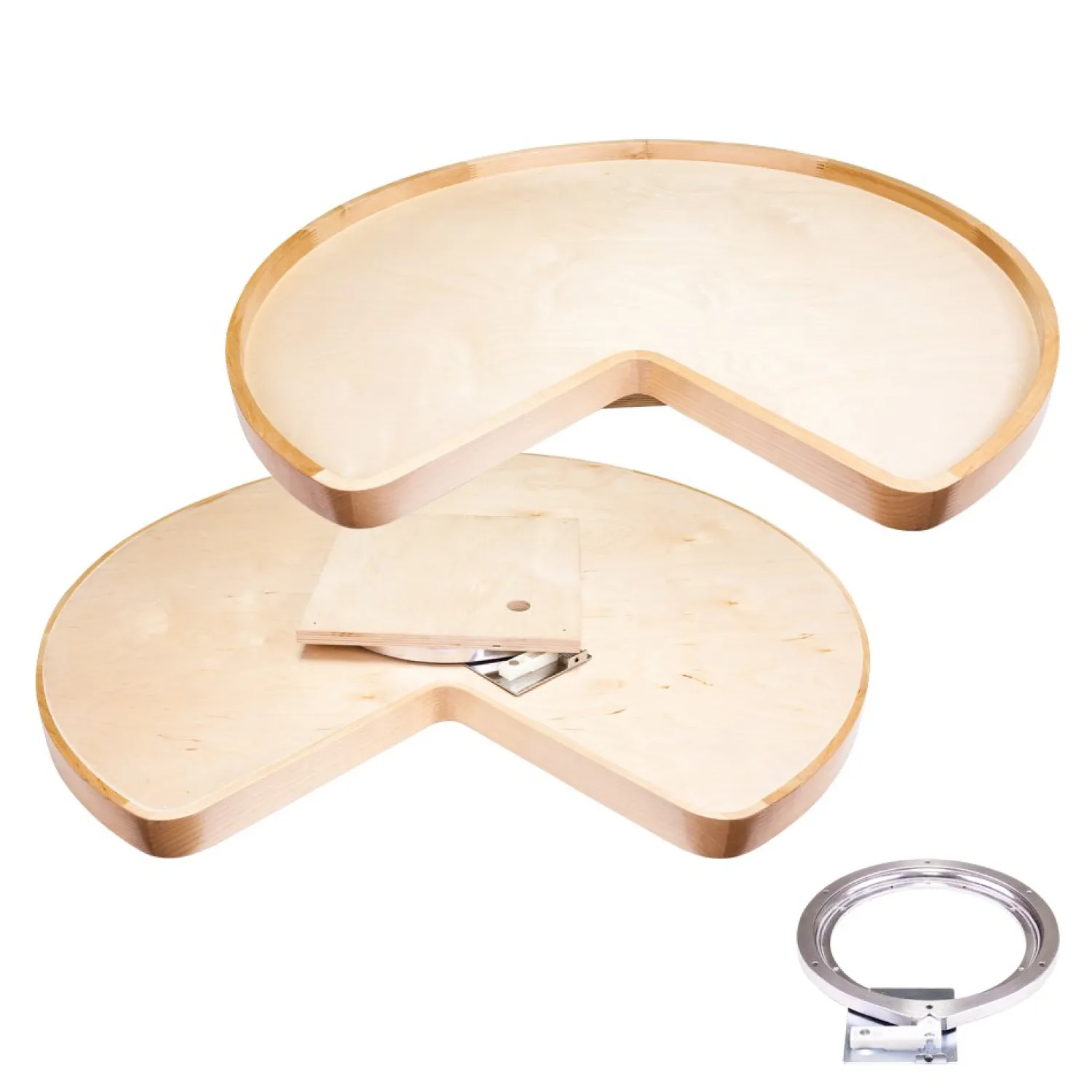32" Kidney Lazy Susan With Pre-Installed 10" Cast Aluminum Swivel Storage & Organization