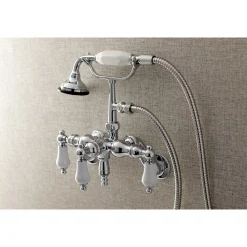Clearance AE421TX-P Aqua Vintage 3-3/8-Inch Adjustable Wall Mount Clawfoot Tub Faucet with Hand Shower Tub Faucets