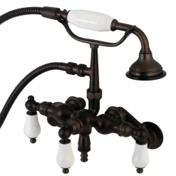 Clearance AE421TX-P Aqua Vintage 3-3/8-Inch Adjustable Wall Mount Clawfoot Tub Faucet with Hand Shower Tub Faucets