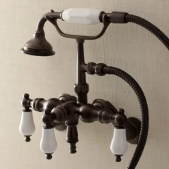 Clearance AE421TX-P Aqua Vintage 3-3/8-Inch Adjustable Wall Mount Clawfoot Tub Faucet with Hand Shower Tub Faucets