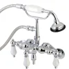 Outlet AE423TX-P Aqua Vintage 3-3/8-Inch Adjustable Wall Mount Clawfoot Tub Faucet with Hand Shower Tub Faucets