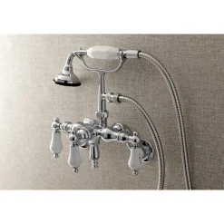 Outlet AE423TX-P Aqua Vintage 3-3/8-Inch Adjustable Wall Mount Clawfoot Tub Faucet with Hand Shower Tub Faucets