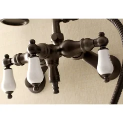 Outlet AE423TX-P Aqua Vintage 3-3/8-Inch Adjustable Wall Mount Clawfoot Tub Faucet with Hand Shower Tub Faucets