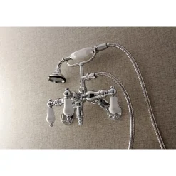 Outlet AE423TX-P Aqua Vintage 3-3/8-Inch Adjustable Wall Mount Clawfoot Tub Faucet with Hand Shower Tub Faucets