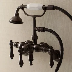 Online AE419TX-P Aqua Vintage 3-3/8-Inch Adjustable Wall Mount Clawfoot Tub Faucet with Hand Shower Tub Faucets