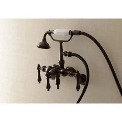 Online AE419TX-P Aqua Vintage 3-3/8-Inch Adjustable Wall Mount Clawfoot Tub Faucet with Hand Shower Tub Faucets