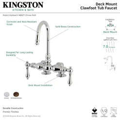Outlet AE91TX-P Aqua Vintage 3-3/8-Inch Deck Mount Tub Faucet Tub Faucets