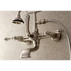 Best AE551TX-P Aqua Vintage Wall Mount Tub Faucet with Hand Shower Tub Faucets