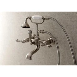 Best AE551TX-P Aqua Vintage Wall Mount Tub Faucet with Hand Shower Tub Faucets