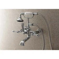 Best AE551TX-P Aqua Vintage Wall Mount Tub Faucet with Hand Shower Tub Faucets