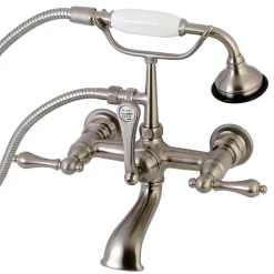 Best AE551TX-P Aqua Vintage Wall Mount Tub Faucet with Hand Shower Tub Faucets