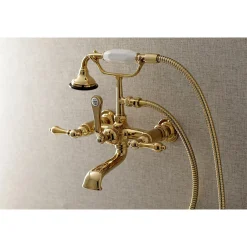 Best AE551TX-P Aqua Vintage Wall Mount Tub Faucet with Hand Shower Tub Faucets