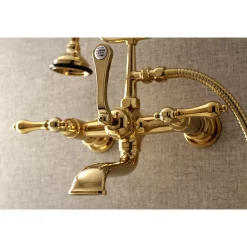 Best AE551TX-P Aqua Vintage Wall Mount Tub Faucet with Hand Shower Tub Faucets