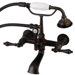 Best AE551TX-P Aqua Vintage Wall Mount Tub Faucet with Hand Shower Tub Faucets
