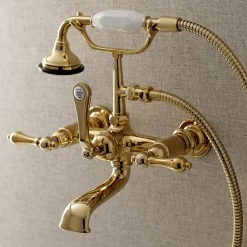 Best AE551TX-P Aqua Vintage Wall Mount Tub Faucet with Hand Shower Tub Faucets