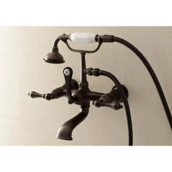 Best AE551TX-P Aqua Vintage Wall Mount Tub Faucet with Hand Shower Tub Faucets