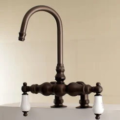 Hot AE95TX-P Aqua Vintage 3-3/8-Inch Deck Mount Tub Faucet Tub Faucets