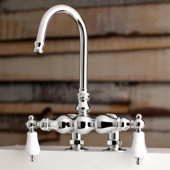 Hot AE95TX-P Aqua Vintage 3-3/8-Inch Deck Mount Tub Faucet Tub Faucets