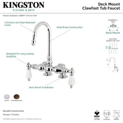 Hot AE95TX-P Aqua Vintage 3-3/8-Inch Deck Mount Tub Faucet Tub Faucets