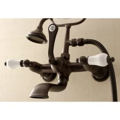 Outlet AE553TX-P Aqua Vintage 7-Inch Wall Mount Tub Faucet with Hand Shower Tub Faucets