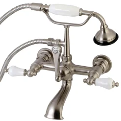Outlet AE553TX-P Aqua Vintage 7-Inch Wall Mount Tub Faucet with Hand Shower Tub Faucets