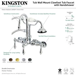 Outlet AE301TX-P Aqua Vintage Wall Mount Clawfoot Tub Faucets Tub Faucets
