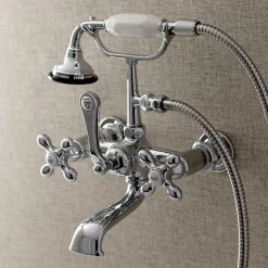 Discount AE557TX-P Aqua Vintage 7-Inch Wall Mount Tub Faucet with Hand Shower Tub Faucets