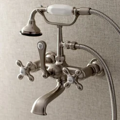 Discount AE557TX-P Aqua Vintage 7-Inch Wall Mount Tub Faucet with Hand Shower Tub Faucets