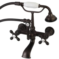 Discount AE557TX-P Aqua Vintage 7-Inch Wall Mount Tub Faucet with Hand Shower Tub Faucets