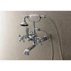 Discount AE557TX-P Aqua Vintage 7-Inch Wall Mount Tub Faucet with Hand Shower Tub Faucets