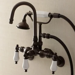 Best AE305TX-P Aqua Vintage Wall Mount Clawfoot Tub Faucets Tub Faucets