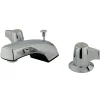 Discount Americana Two Handle 8" to 16" Widespread Polished Chrome Lavatory Faucet with Retail Pop-up 8" Widespread