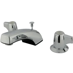 Discount Americana Two Handle 8" to 16" Widespread Polished Chrome Lavatory Faucet with Retail Pop-up 8" Widespread