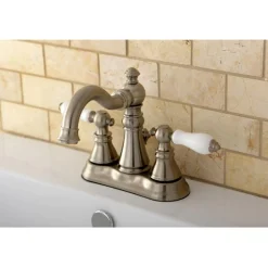 Discount American Patriot Two Handle 4" Centerset Lavatory Faucet with Retail Pop-up 4" Center Set