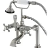 New Aqua Eden AE103T8BX English Country Deck Mount Clawfoot Tub Faucet in Satin Nickel Tub Faucets