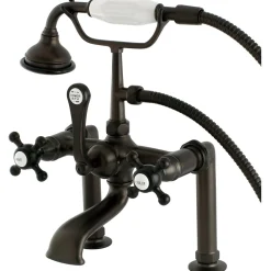 Outlet Aqua Eden AE103T5BX English Country Deck Mount Clawfoot Tub Faucet in Oil Rubbed Bronze Tub Faucets